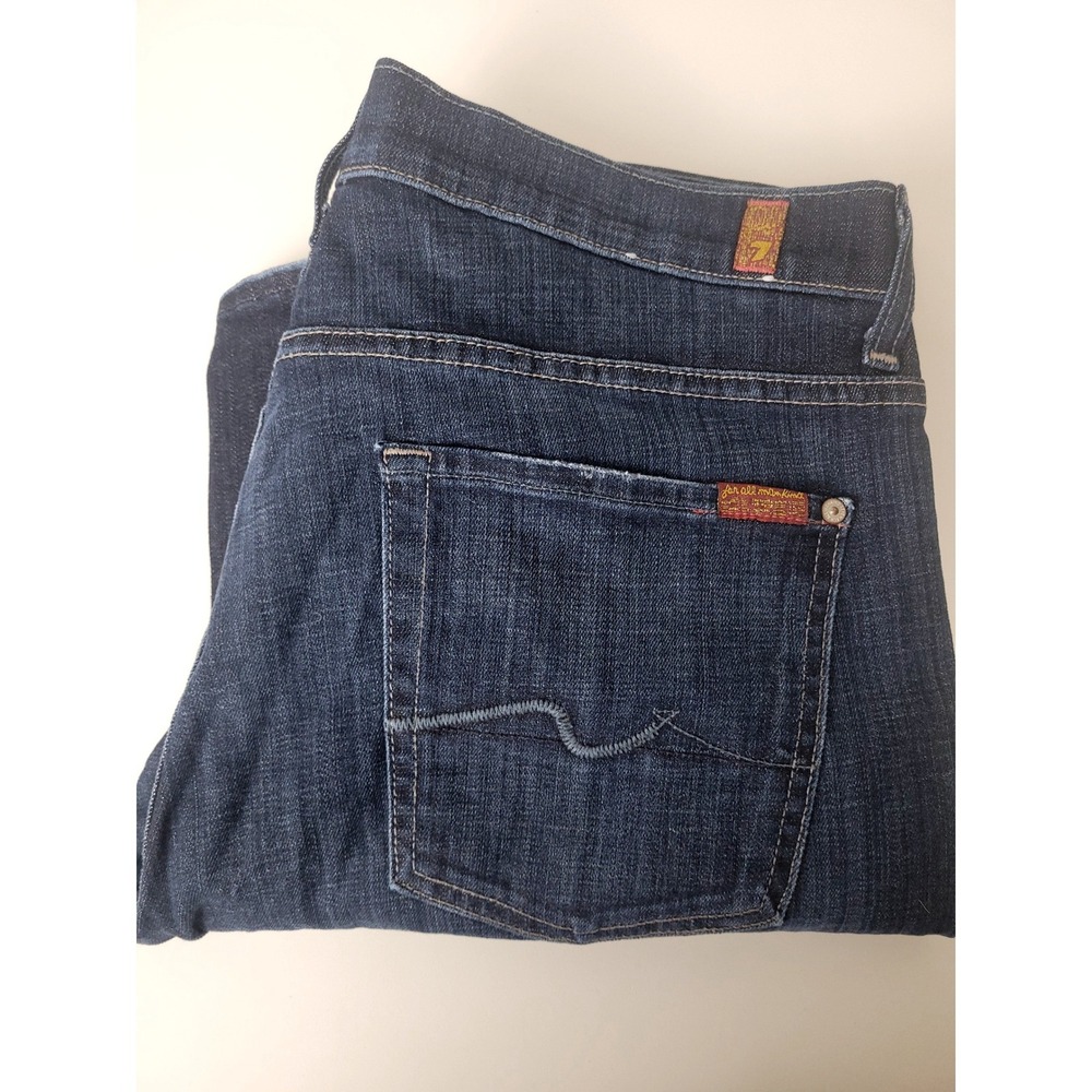 7 For All Mankind Brett Bootcut Jeans Mens 36 Dark Wash Stretch Denim USA Made